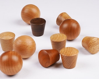 Tiradores redondos de madera maciza para armarios, tiradores de madera natural para cajones, pomos minimalistas de madera para armarios de cocina, armarios y alacenas.