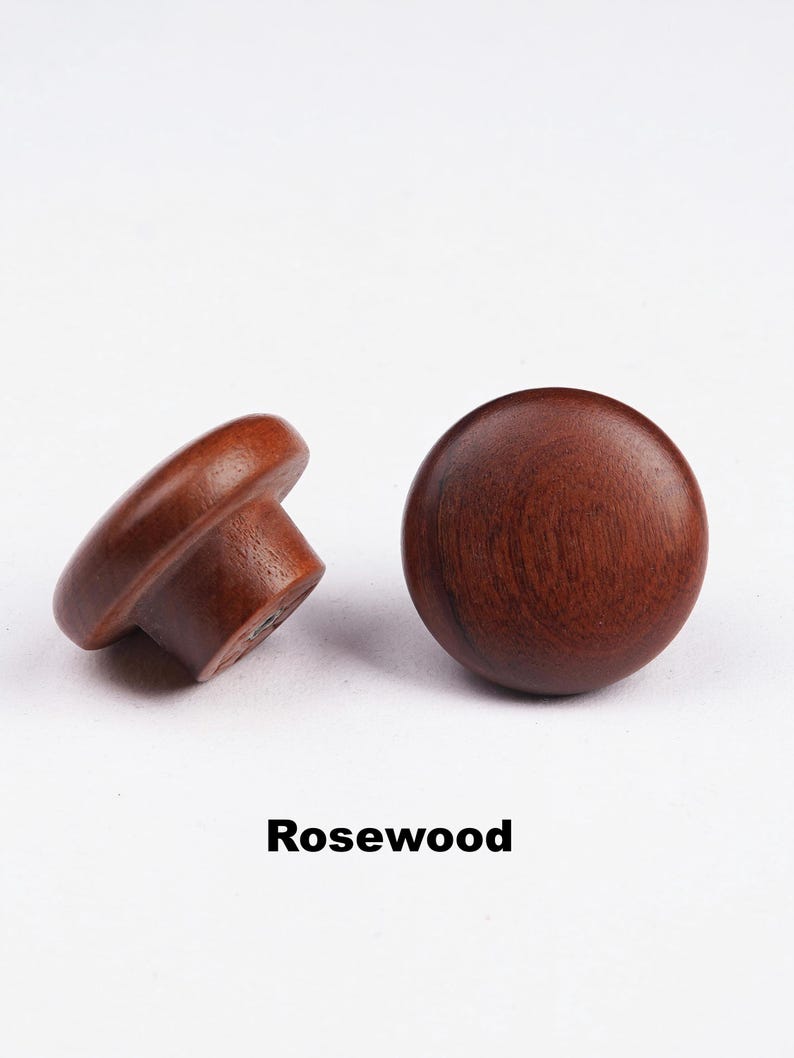 Assorted Solid Wood Cabinet Knobs, Natural Wooden Drawer Pulls, Rustic Dresser Knobs, Walnut Oak Cherry Wood Hardware image 11