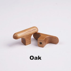 Assorted Solid Wood Cabinet Knobs, Natural Wooden Drawer Pulls, Rustic Dresser Knobs, Walnut Oak Cherry Wood Hardware image 5