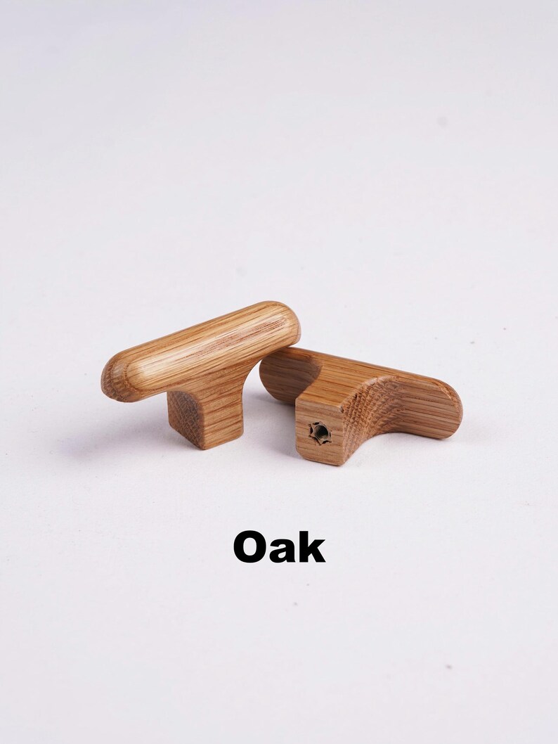 Assorted Solid Wood Cabinet Knobs, Natural Wooden Drawer Pulls, Rustic Dresser Knobs, Walnut Oak Cherry Wood Hardware image 5