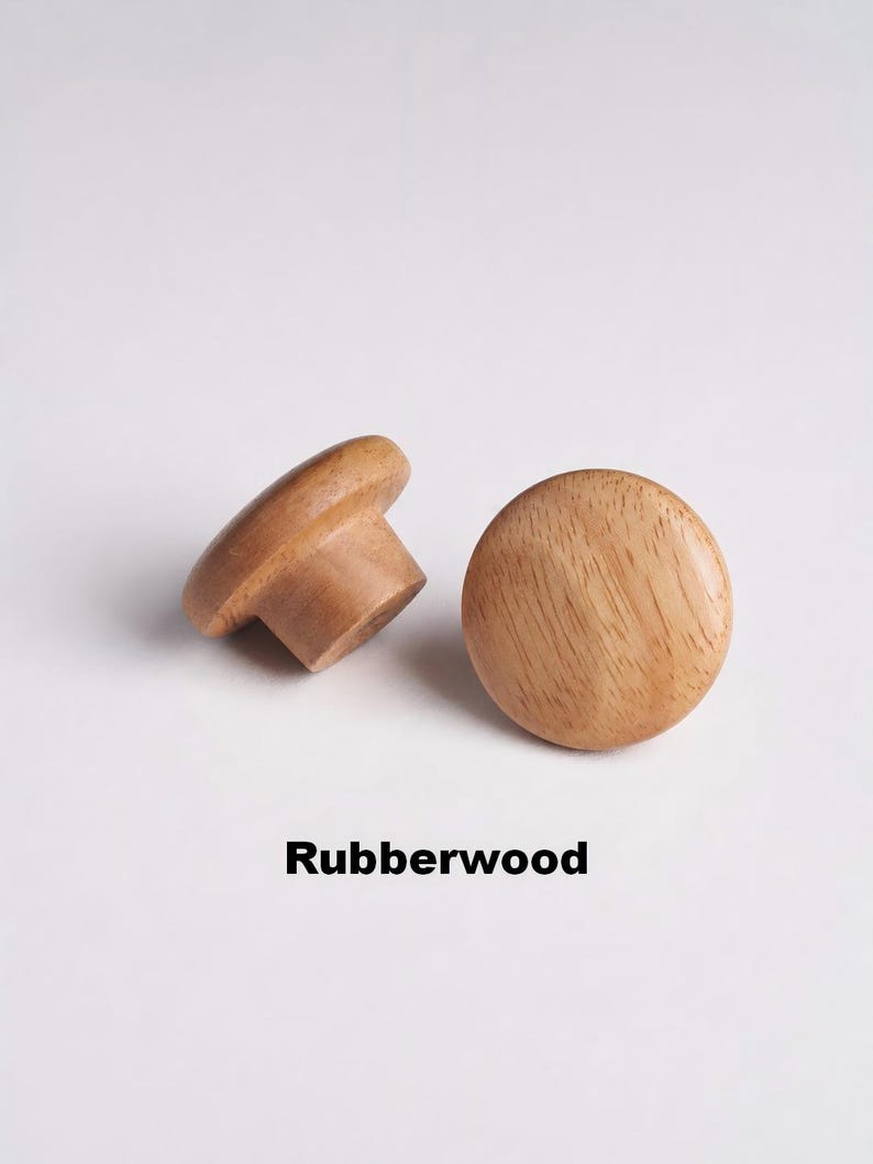 Assorted Solid Wood Cabinet Knobs, Natural Wooden Drawer Pulls, Rustic Dresser Knobs, Walnut Oak Cherry Wood Hardware image 13