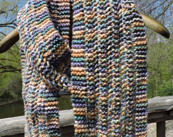 Soft and Cozy, Warm, Teal, Purple, Gold Scarf ~ Free Shipping ~