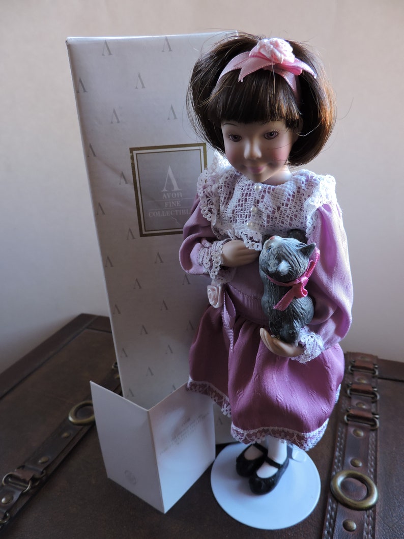 Avon Childhood Dreams Porcelain Doll Collection kitty Love, Etsy