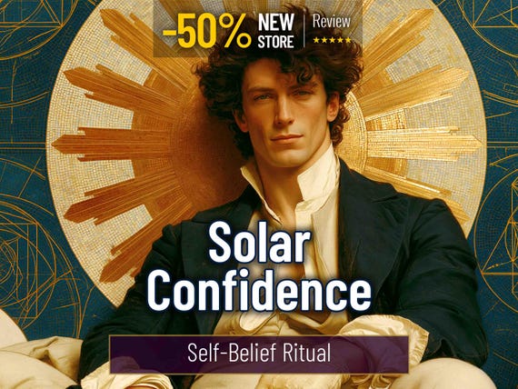 Solar Confidence, Self-Belief, Presence, Charisma & Personal Authority, Ritual PDF Report, Infused Artwork