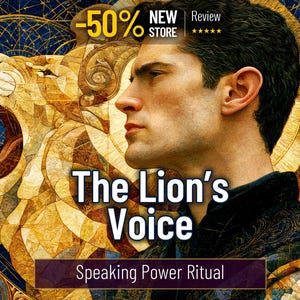 The Lion’s Voice, Speaking Power, Clear Expression & Personal Truth, Ritual PDF Report, Infused Artwork
