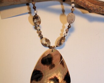 Abalone Shell Pendant on Jasper