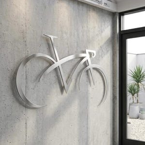 Metal Bicycle Wall Art | Modern Cycling Silhouette Decor | Cyclist Gift | Laser Cut Iron Hanging