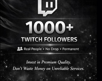Oltre 1000 follower su Twitch, 100% legittimi | Fai crescere rapidamente il tuo canale Twitch | Consegna immediata