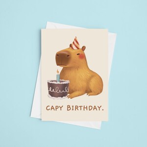 Capybara Birthday Card - PRINTABLE Digital Download Greeting Card ...