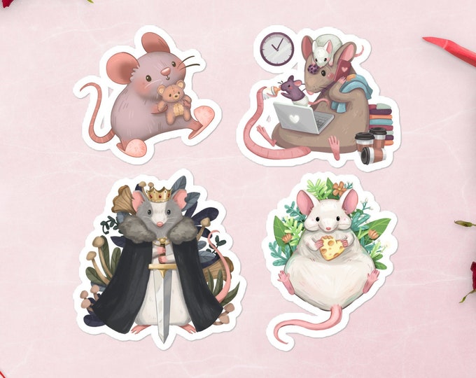 Mouse Rat Stickers One Inch Round Seals - Etsy
