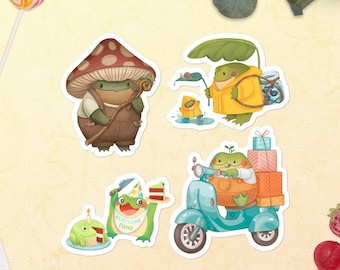 Cute Frog Sticker Pack, Frog Stickers, Toad and Frog, Fat Frog Sticker, Frog Vinyl Stickers, Frog Laptop Stickers, Froggy Sticker, Frogcore