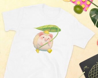 Rainy Day Hedgehog Shirt | Short-Sleeve Unisex T-Shirt | Hedgehog Illustration | Hedgehog Gift for Men Women | Cute Hedgehog Clothing
