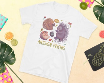 Antisocial Friends T-shirt, Echidna Shirt, Hedgehog Shirt, Porcupine Shirt, Lesser Tenrec Gifts, Spiky Animal Shirt, Introvert Gift