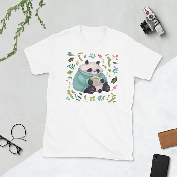 Panda Christmas Shirt, Panda Shirt Print, Panda Drinking Tea Shirt, Panda  T-shirt, Unisex Panda Shirt, Panda Gifts, Panda Lover Present 