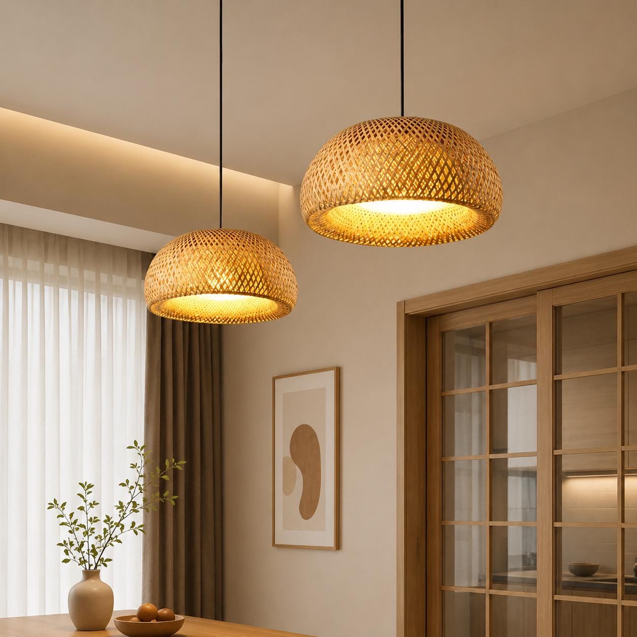 Bambus korb lampe - Etsy.de