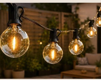 Warm Outdoor Fairy Lights G40 Patio Decor for Wedding Garden Backyard