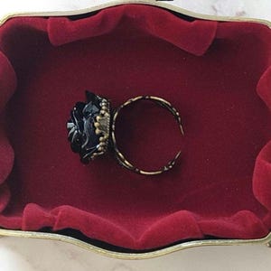 Rosring i vintagestil, blomsterring i antik brons, justerbar ring i viktoriansk stil, nyckfulla gotiska blomstersmycken, uttalandering