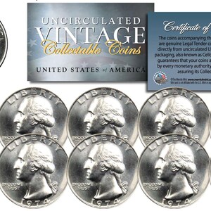 1974 Quarters Uncirculated U.s. Coins Direct From Us Mint Cello Packs (Qty 10)