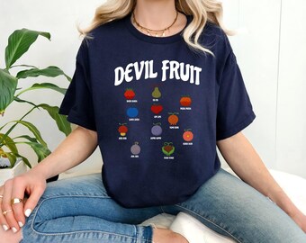 Devil Fruits Anime Shirt, Pirate Adventure Tee, Manga Inspired Graphic T-Shirt, Anime Fan Gift, Otaku Apparel