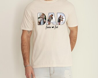 Personalized Dad Photo Shirt, Custom Picture Dad Gift, Father's Day Shirt, Family Photo Tee, Custom Name Shirt