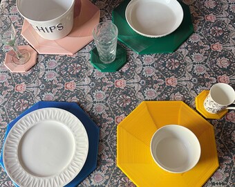 Heat Resistant 3D Printed Table Mats, Set of 8 or Individual, Modern Geometric Gift