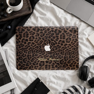 Custodia protettiva in pelle con stampa leopardata retrò per MacBook Neo 13 Air 15/13 A3449, Mac Pro 16/15/14/13 pollici, cover per laptop.