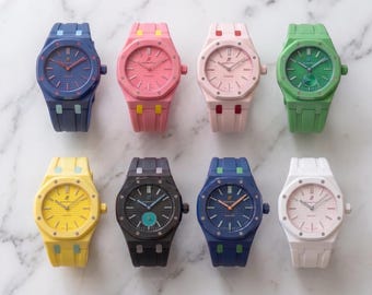 Kit de modifications en céramique pour Swatch x AP Royal POP | Boîtier de montre en biomatériau, bracelet en silicone