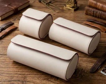 Estuche enrollable de cuero vintage para relojes – Organizador de almacenamiento de relojes de viaje personalizado