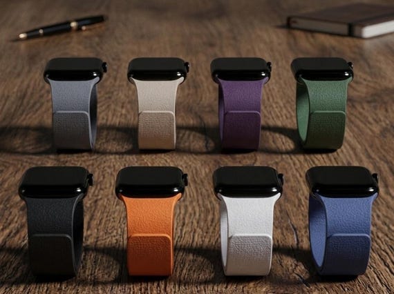 Magnetic Silicone Apple Watch Band | Waterproof Sport Loop Strap (46mm 42mm)