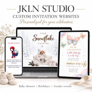 Custom Invitation Website, Personalized Digital Invite for Baby Shower, Birthday or Gender Reveal, Canva Design Service