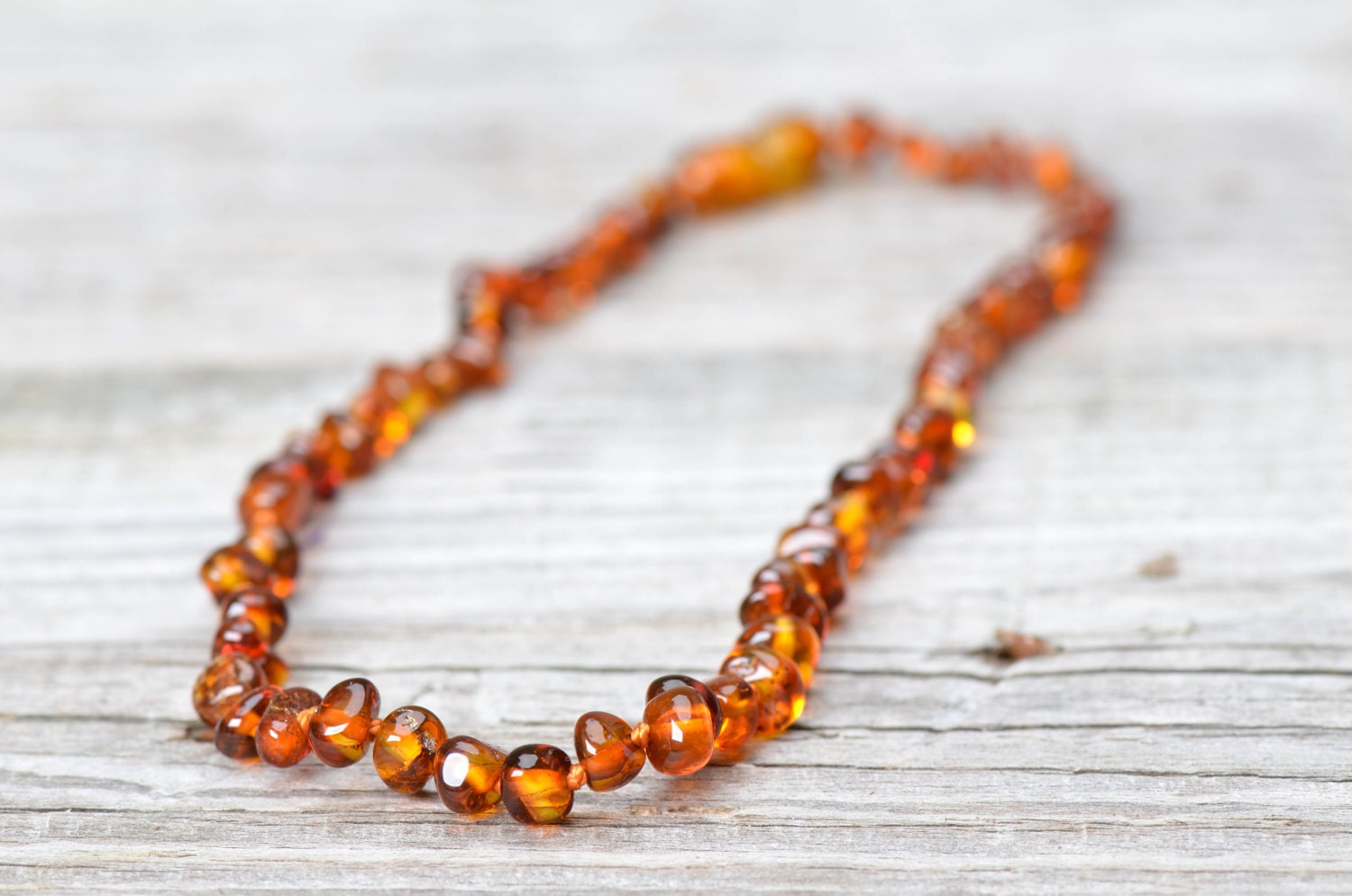 raw honey amber teething necklace