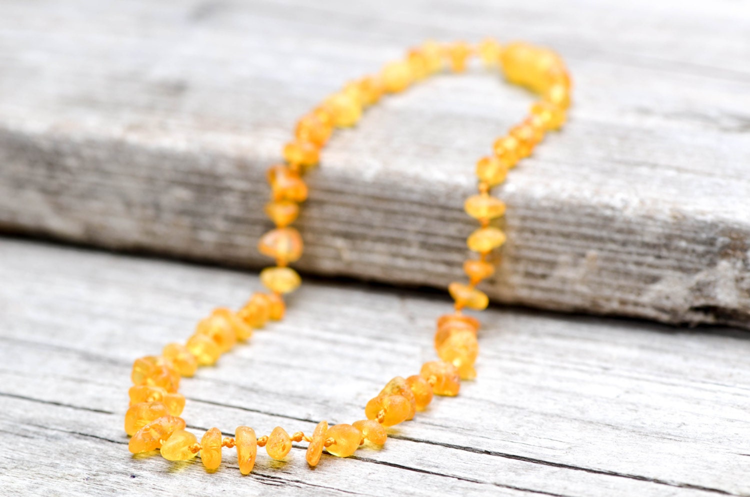 raw honey amber teething necklace