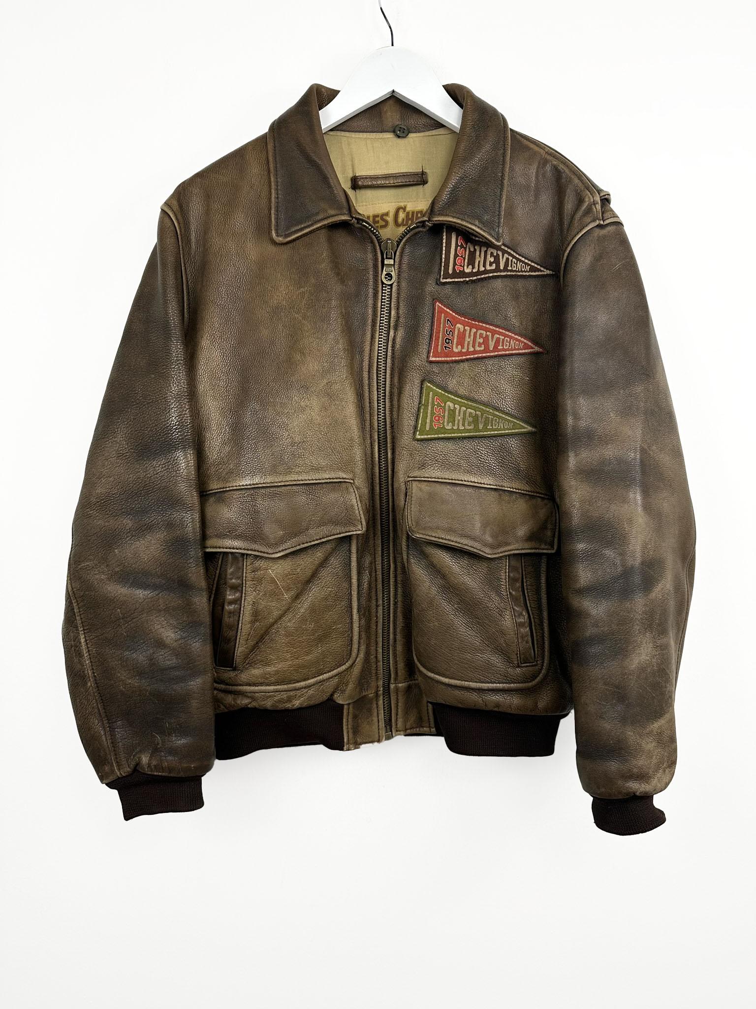Chevignon Leather Jacket - Etsy