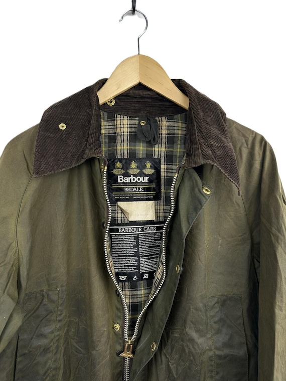 Vintage Barbour Bedale Green Waxed Jacket C40 90s Men… - Gem