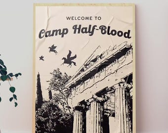 Camp Half Blood Percy Jackson Poster, Greek Mythology Fan Art, Kids Room Wall Decor, Art Print