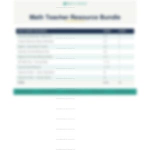 Math Teacher Resource Bundle K-12 Printable PDF (Instant Download)