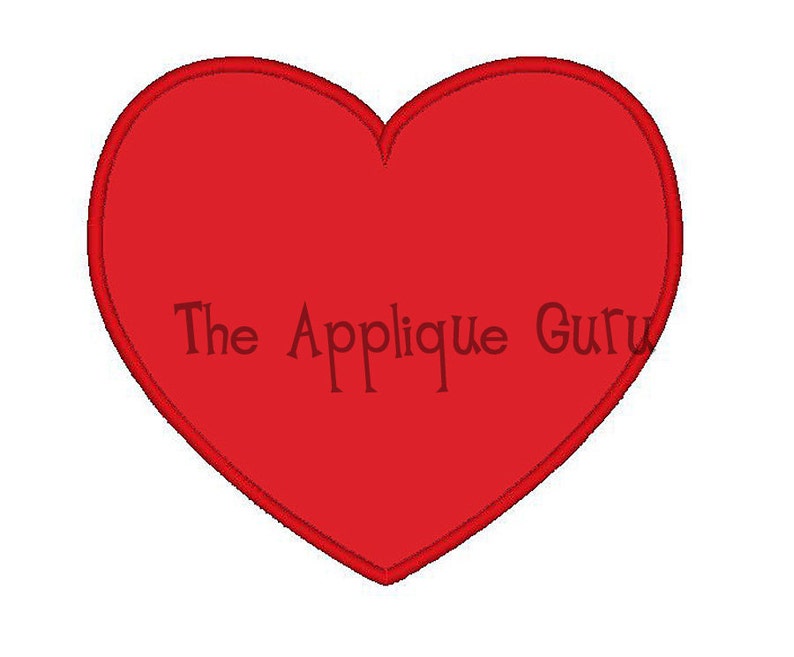 Simple Heart Applique Machine Embroidery Design image 2