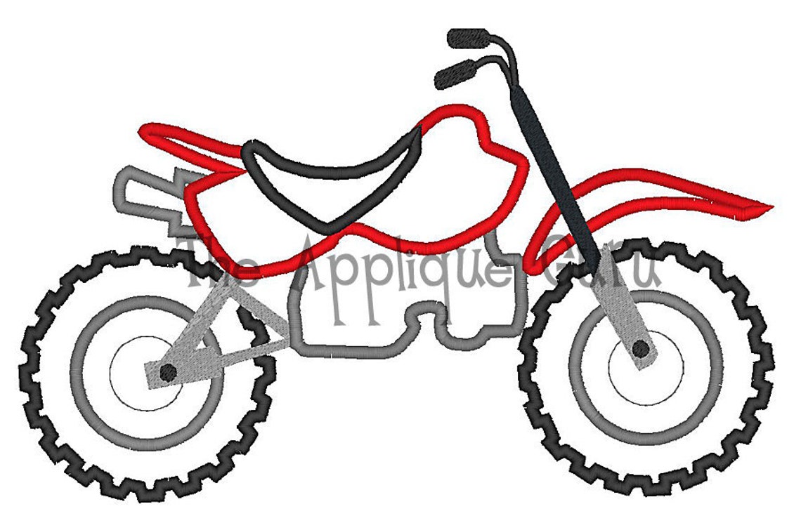 Dirt Bike Applique Machine Embroidery Design Etsy