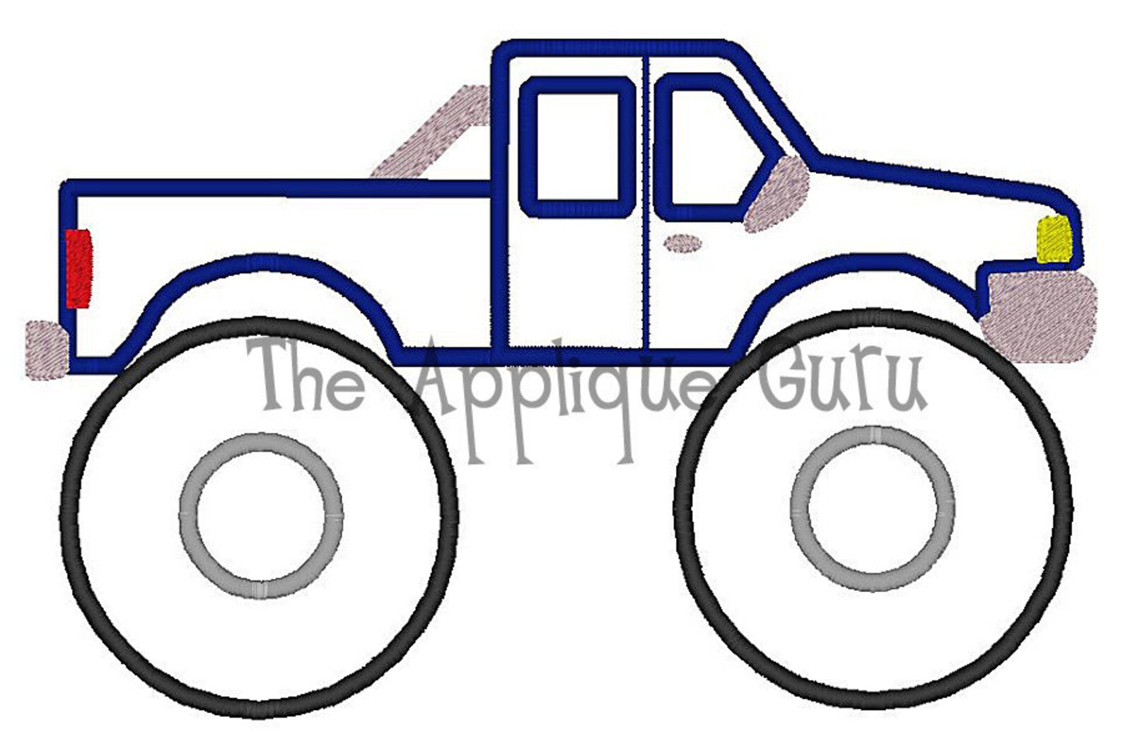 Monster Truck Applique Machine Embroidery Design | Etsy