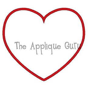 Simple Heart Applique Machine Embroidery Design image 1