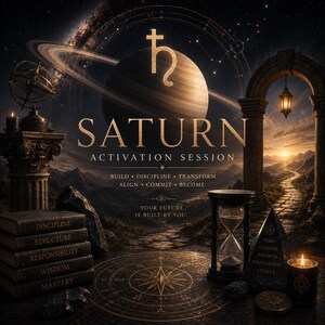 Saturnusaktiveringssession! Energiarbete, struktur, visdom, disciplin och mästerskap! Leverans inom 24-48 timmar!