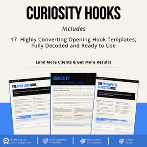 The Hook Book: Curiosity - 17 Content Hooks Decoded | Copywriting Chapter | PDF Digital Download