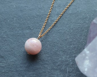 Pink Opal Crystal Necklace, Delicate Crystal Necklace, Pink Opal Jewellery, Ethical Crystal Jewellery, Minimal Necklace, Layering Necklace