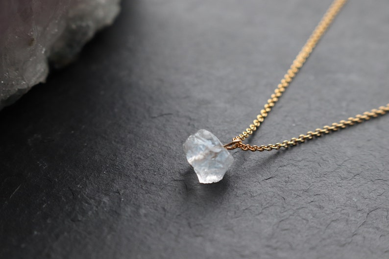 Bridal Necklace, Clear Quartz Crystal Gold Necklace for Bride, Wedding Jewellery, Delicate Bridal Jewellery, Delicate Gold-filled Necklace image 2