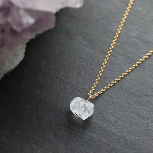 Bridal Necklace, Clear Quartz Crystal Gold Necklace for Bride, Wedding Jewellery, Delicate Bridal Jewellery, Delicate Gold-filled Necklace image 4