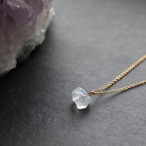 Bridal Necklace, Clear Quartz Crystal Gold Necklace for Bride, Wedding Jewellery, Delicate Bridal Jewellery, Delicate Gold-filled Necklace image 6