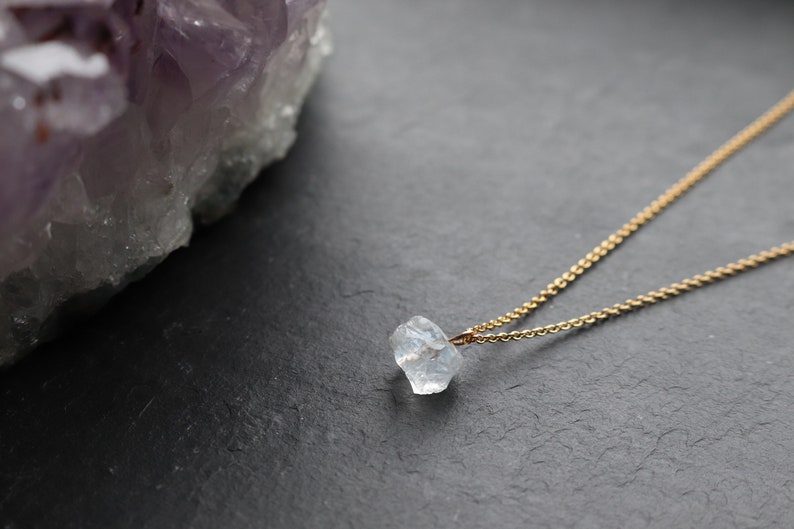 Bridal Necklace, Clear Quartz Crystal Gold Necklace for Bride, Wedding Jewellery, Delicate Bridal Jewellery, Delicate Gold-filled Necklace image 6