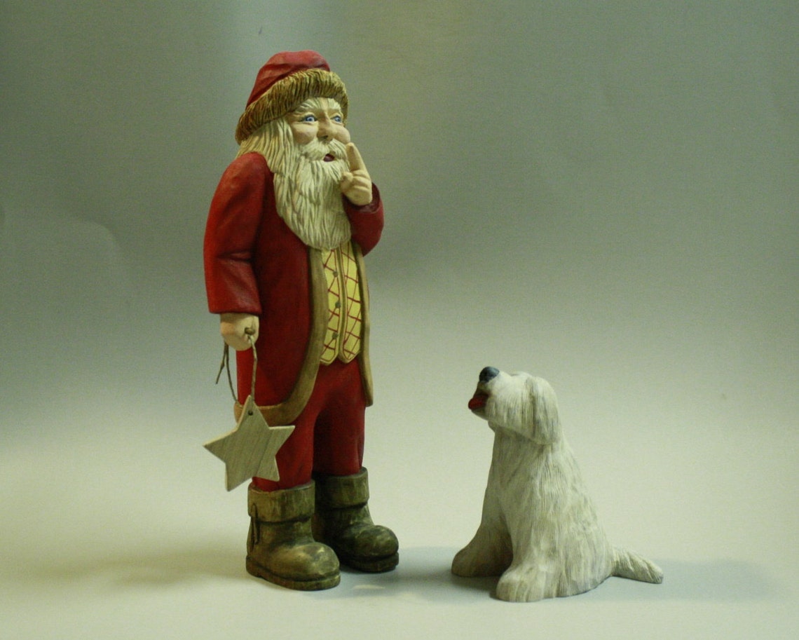 Collectible Santa Wood Carving for Holiday Decoration Hand Etsy