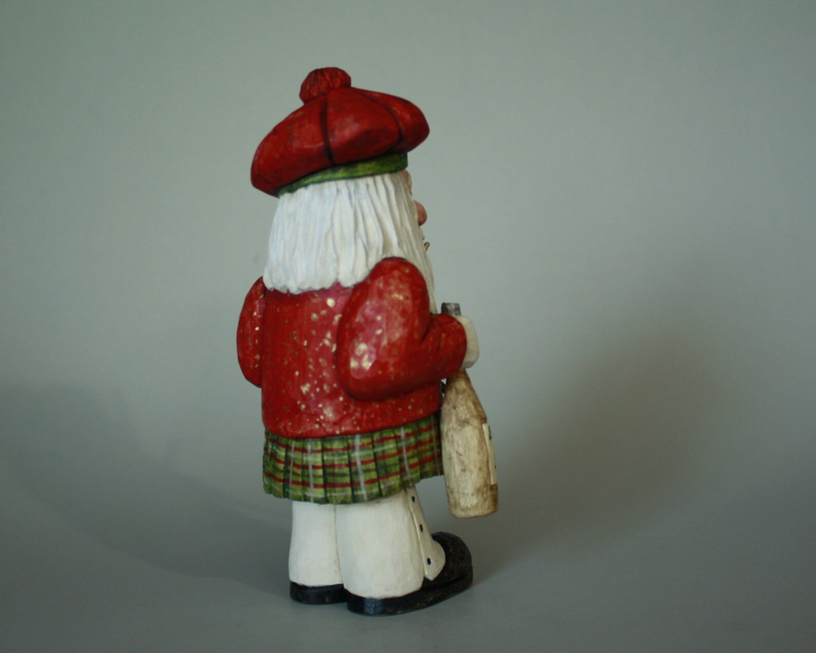 Scottish Santa Wood Carving With Bagpipes Father Christmas Etsy