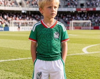 Custom Kids Mexico Soccer Jersey Set Personalized 2026 Mexico Football Shirt And Shorts For Kids